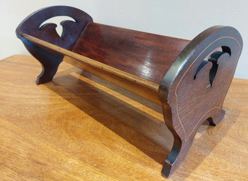 Antique mahogany inlaid book