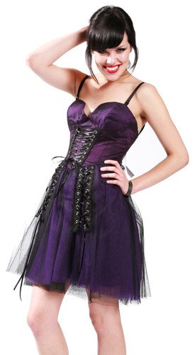 Black and purple short strappy - black,