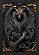 Dragon Wings Art Deco Framed