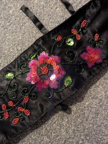 Satin embellished waist belt - embellished,