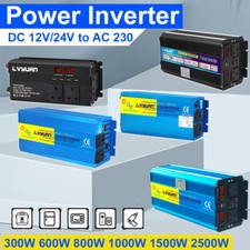 Power Inverter 500W 800W 1500W 2500W Sine Wave 12V 24V to 240V Converter Truck
