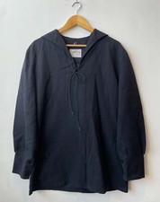 Original Vintage Cotton Smock Military German European - Black - Medium