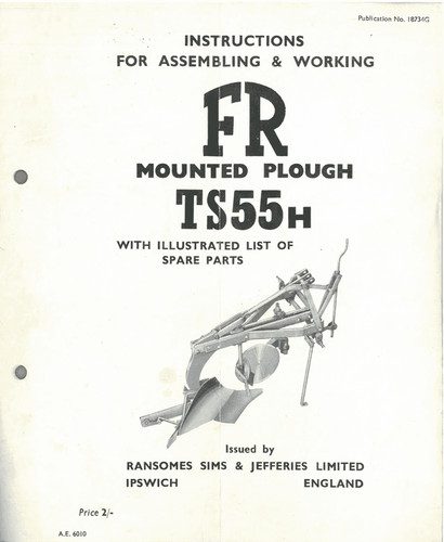 Ransomes ts55h mounted - ts55h, plough