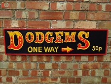 DODGEMS RIDE SIGN, Large CIrcus Fairground Theme Carved Sign, ALL HAND MADE