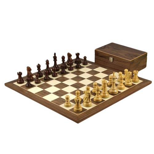 Walnut chess set - chess,