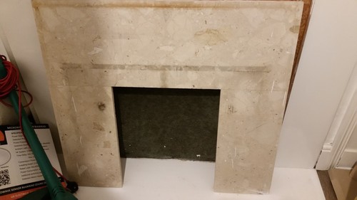 Ivory cream marble fireplace - cream,