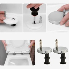 PAIR OF QUALITY TOP FIX WC TOILET SEAT HINGE FITTINGS QUICK RELEASE HINGES