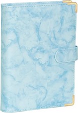 A5 Leather Notebook Binder | 6-Ring Planner Cover with Magnetic Closure – Blue