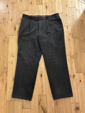 BRUHL Men's Corduroy Trousers W40 L30 Zrelana Front Pleat Grey Cords Wool Mix