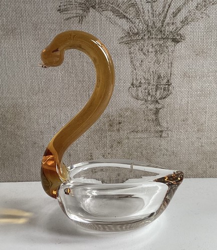Vintage amber neck swan - amber, hand