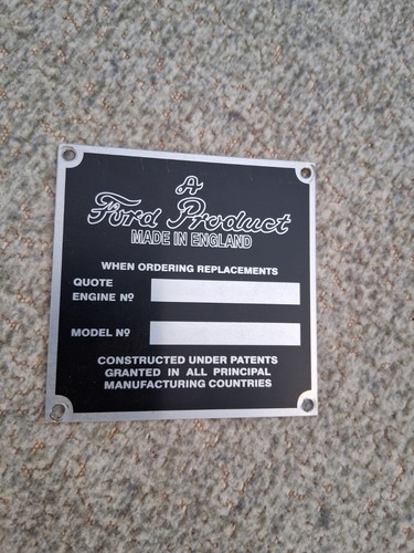 Ford chassis body plate 1937 - ford,