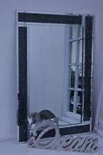 Glitter black glass wall bling dressing table bed bath room mirror 40x60