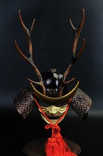 Japanese Vintage Samurai Helmet  shikanosuke kabuto with a mask Tsushima