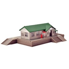 N Gauge Country Railway Station Building with Telephone Kiosk & Post Box