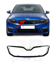 FOR SKODA OCTAVIA (5E) 13-17 NEW FRONT BUMPER UPPER GRILL GLOSS BLACK TRIM