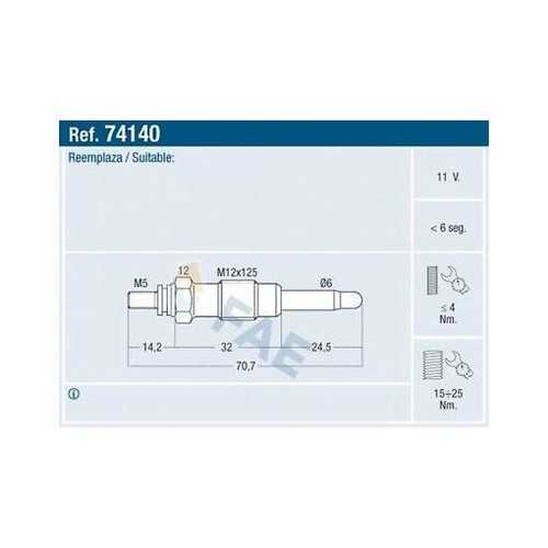 Fae 74140 glow plug - fae,