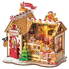 Rolife Gingerbread House DIY Miniature Wooden Dollhouses Christmas Child Gift