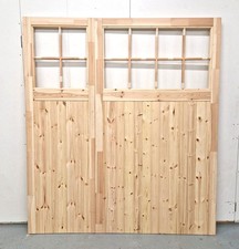 Wooden Timber Garage Doors Apertured Side Hung Pair Un-glazed - 1902mmx2145mm