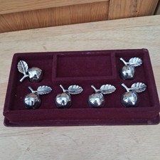 Vtg. Silver Plated 6 Apple