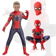 Kids Boys Avengers Iron Spiderman Superhero Cosplay Costume Fancy Dress Jumpsuit