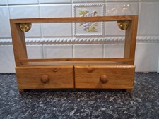 two drawer oak wooden spice