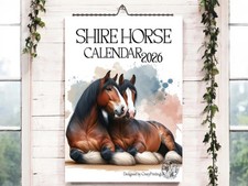 Shire Horse Calendar 2026-Horse Breeds Calendar  2026-Wall Calendar-Big Horses