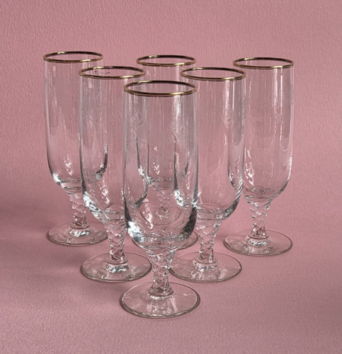Vintage etched champagne - 6,