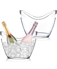 Ice Bucket for Parties 2 Pcs 4 Liter Beverage Tub Ice Tub Wine Beer Drink Bucket