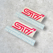 SUBARU TECNICA INTERNATIONAL Fog  Lamp STICKERS x2 IMPREZA WRX STI JDM White