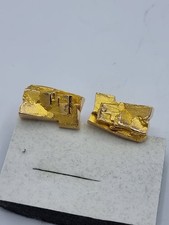 E72# Pair of Lapponia Cufflinks G Gold 585 Hallmarked Cotton Design Circa 1967
