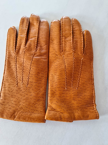 Vintage tan gloves - , peccary