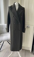 STUNNING ZARA KHAKI OLIVE GREEN WOOL COAT JACKET LONG TRENCH SIZE SMALL 8 10