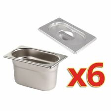 6X  1/9 size gastronorm Pans &