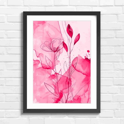 Minimalist botanical art peach - minimalist,