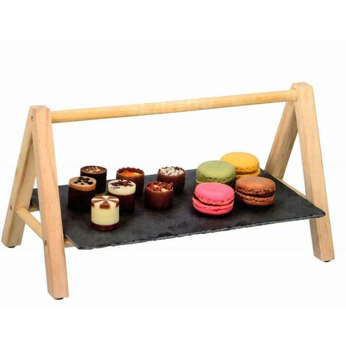 Wooden slate snack - slate, cup