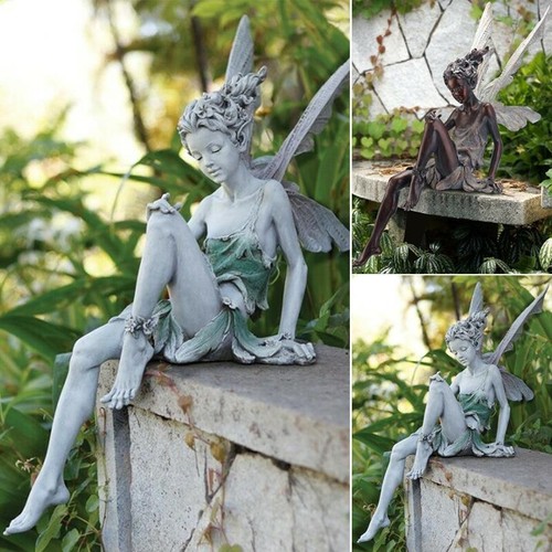 Sitting fairy statue resin - sitting,