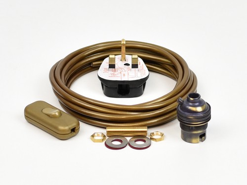 Lamp wiring kit brass bulb - lamp,