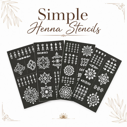 Simple elegant henna stencil - henna,