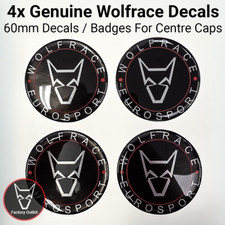 4 X 60mm Wolfrace Eurosport Wheel Decal - Stick On / Adhesive - GENUINE