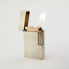 Vintage ST Dupont Line 1 1L Large Lighter. Silver Diamond Head. Made in France