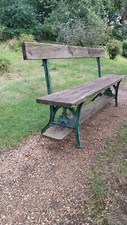 BEAUTIFUL ANTIQUE RECLAIMED VICTORIAN  CAST IRON & WOODEN GARDEN,ORANGERY, BENCH
