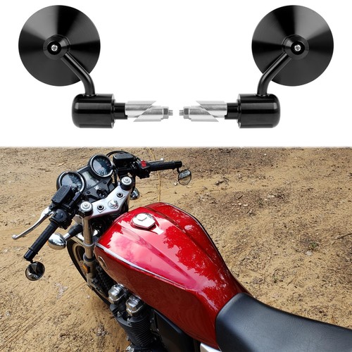 Round bar end mirrors - round,
