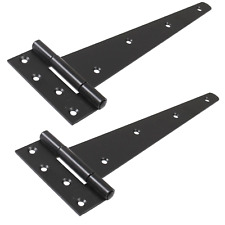 Black Gate Tee Hinges Pairs Heavy Duty Garden Shed Door Garage Strong Door Hinge