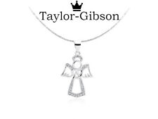 925 Sterling Silver Guardian Angel Heart Halo Wings Necklace or Pendant Gift