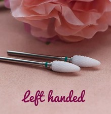 Ceramic Nail Drill Bit Coarse Green Corn Gel acrylic removal Left Hand 1pc