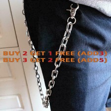 Men Women Silver Metal Wallet Chain Jeans Biker Rocker B Chunky Thick Y6I1 Z4N6