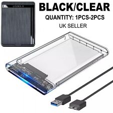 Hard Drive Caddy Case Enclosure 2.5 Inch USB 3.0 SATA External Clear HDD SSD UK