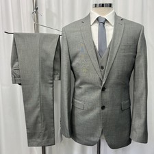 PRIMARK Grey Slim Fit Modern 3 Piece Suit C40L W30 L32