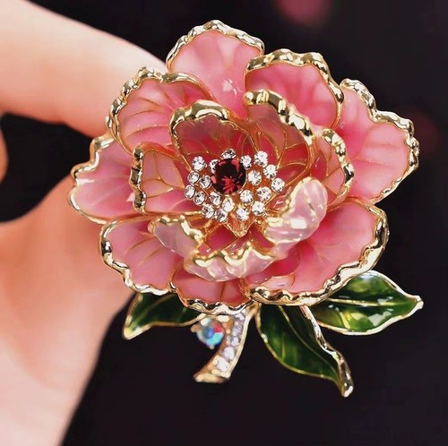 Peony flower brooch - peony,