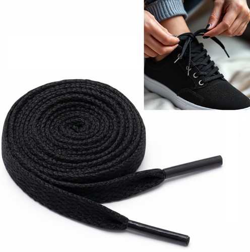 Black shoe laces for trainers - shoe,